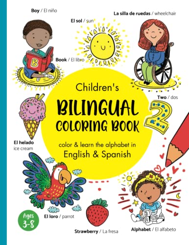 Children´s Bilingual Coloring Book - color & learn the alphabet and vocabulary in English & Spanish: Bilingual English Spanish Coloring Book 3+ years/ ... Bilingual Books for Kids) (Spanish Edition) image 2