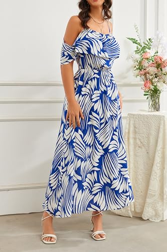 Women's Casual Off The Shouder Dress Empire Waist Maxi Dresses 2025 Lightweight for Vocation4