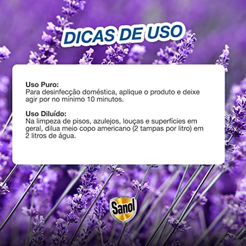 Desinfetante Líquido para uso Geral, Pinho Lavanda, Sanol, 500 ml, Roxo