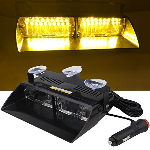 Luz estroboscópica de emergencia 12V con 16 LED amarillos para salpicadero y parabrisas