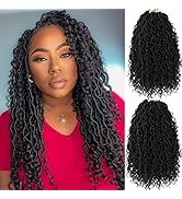 16inch Goddess Locs Crochet Hair 6packs Faux Locs Crochet Hair with Curly Ends River Locs Crochet...