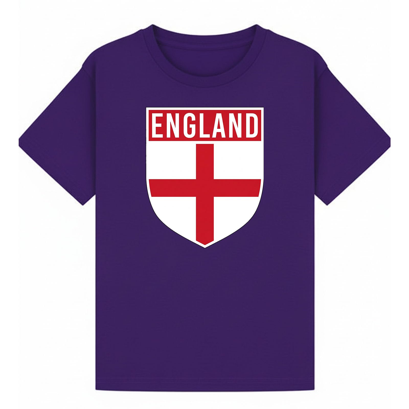 England Soccer Sports Football Girls Graphic Number T-Shirt Novelty Retro Fan Tee USA Mexico Canada Host Nations Supporters Top Purple 9-11Y