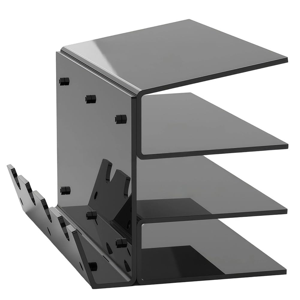 IJSDNVJNDX Mechanical Keyboard Stand Mouse Desktop Organizer 3 Tier Stand Frame Shelf Keyboard Storage Tool for Study Room Exhibition A