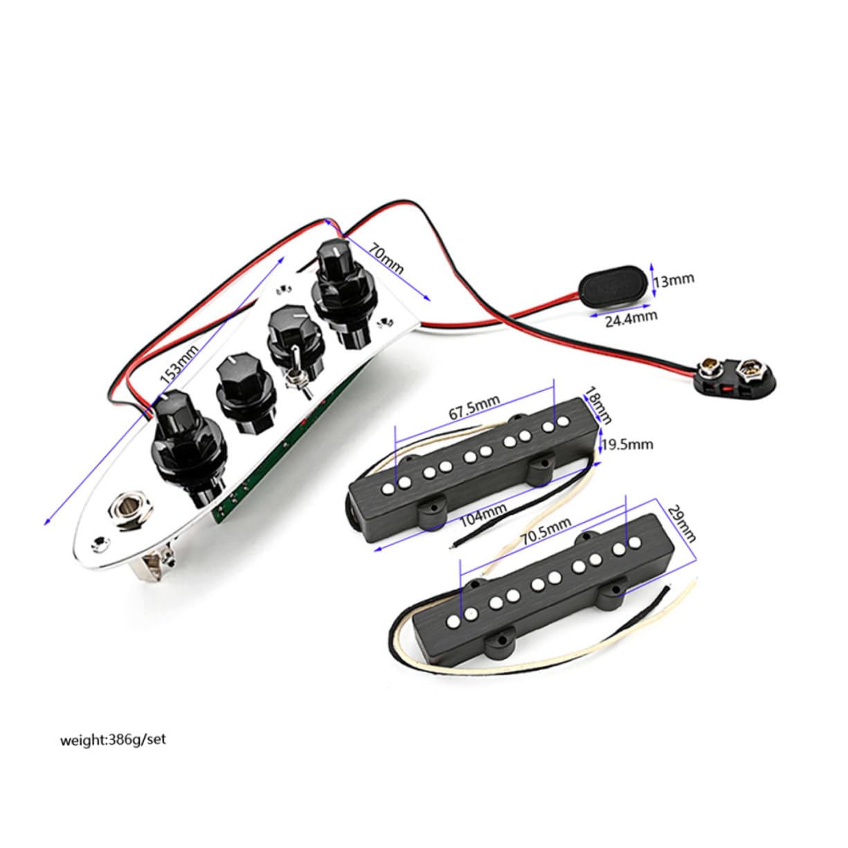 BESTonZON Set di Pickup per Basso Jb a 5 Corde Humbucker per Basso Elettrico in Ferro Argento Facile da Installare