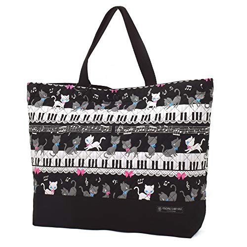 レッスンバッグ キルティング 絵本袋 手さげ おけいこバッグ ピアノの上で踊る黒猫ワルツ N7806000