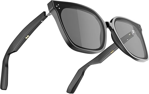 Lentes inteligentes con Bluetooth, lentes de sol polarizados UV400, micrófono y altavoces integrados, música y llamadas inalámbricas, asistente de