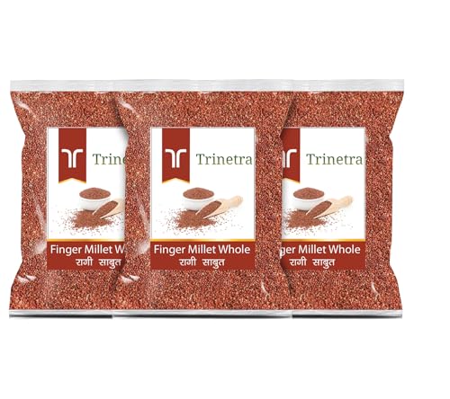 Image of Trinetra Ragi Sabut (Finger Millet Grain) | Calcium-Rich Healthy Millet for Everyday Use | 3 kg (3 x 1kg)