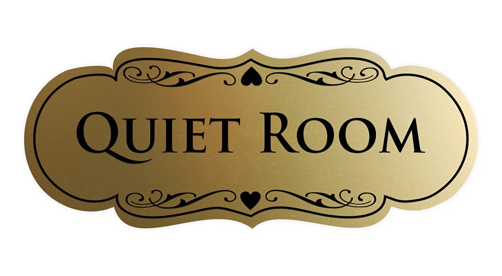 Signs ByLITA Designer Quiet Room Sign (Brushed Gold) - Large