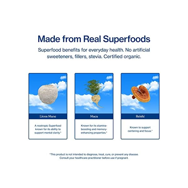 Sunwink Cacao Clarity Superfood Mushroom Powder for Energy, Mental