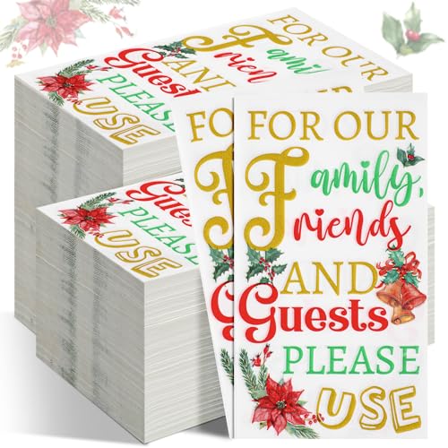 Serviettes en papier pour invités et fêtes : 200 pièces décor de Noël