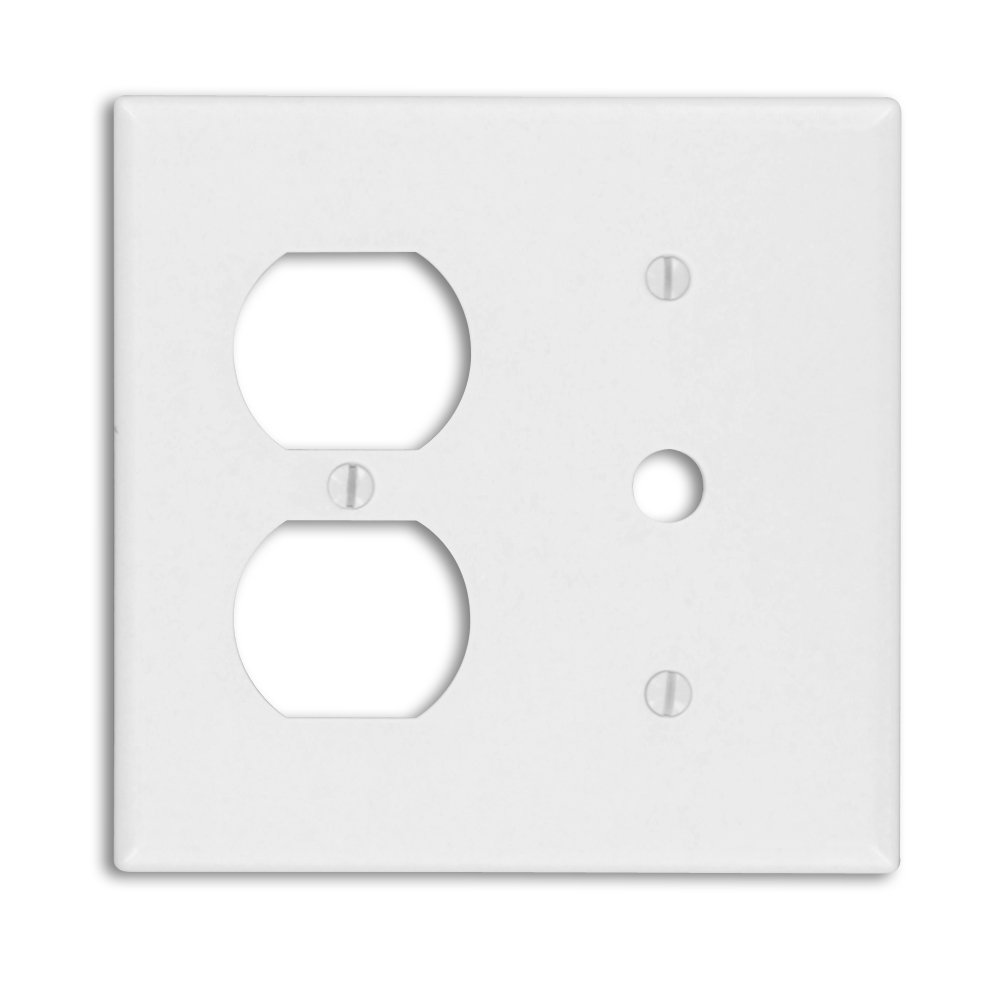 Leviton 88078 WH WP 2G 1DUP 1TEL, 406 Lochband, MNT, Weiß