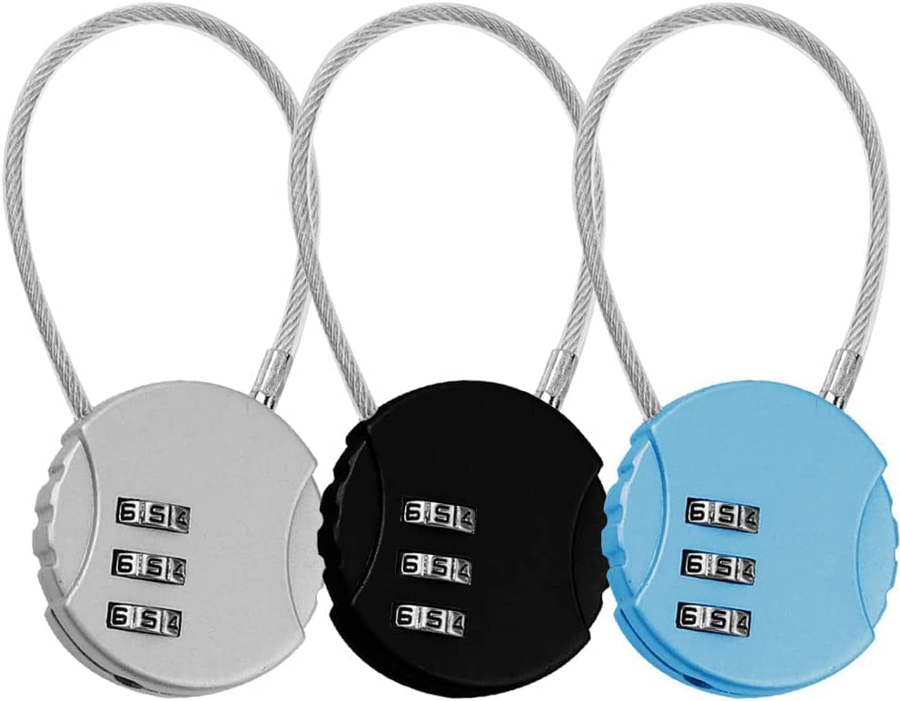 PK PARTNER 4 pieces Combination Lock 3 Digit Outdoor Safety Waterproof Padlock for School Gym Locker, Sports Locker, Fence, Toolbox, Gate, Case, Hasp Storage, Easy to Set Own Combo (2)