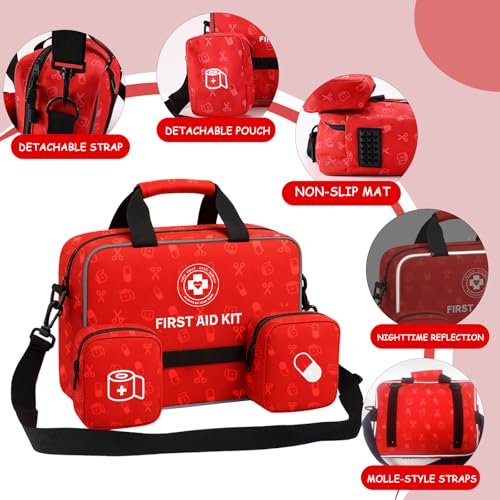 Kit de primeros auxilios de emergencia todo en uno, 530 piezas, kit médico grande para el hogar, coche, camping, viajes, senderismo, deportes y al aire libre - imagen 4