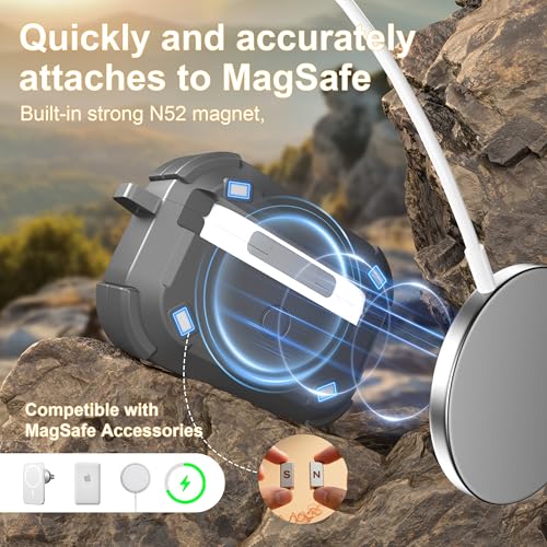 Image of RFUNGUANGO AirPods Pro 2 Case MagSafe Magnetic Automatic Lock, Orange