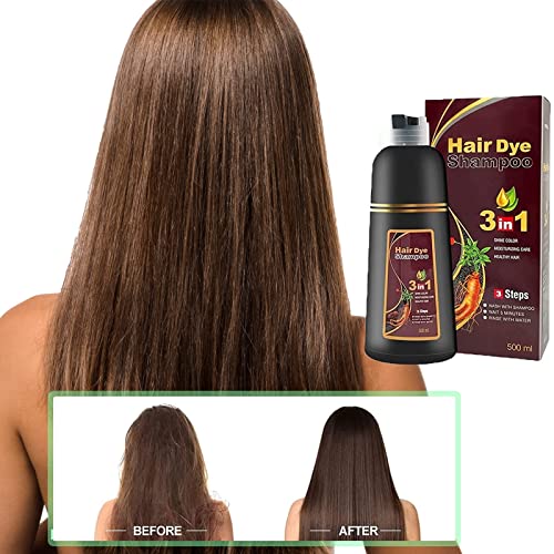 Belezalib Meidu Instant Hair Color Shampoo Chestnut Brown Hair Dye Shampoo For Women & Men 3 In 1- Herbal Ingredients Coloring Shampoo In Minutes 500Ml #TOP1