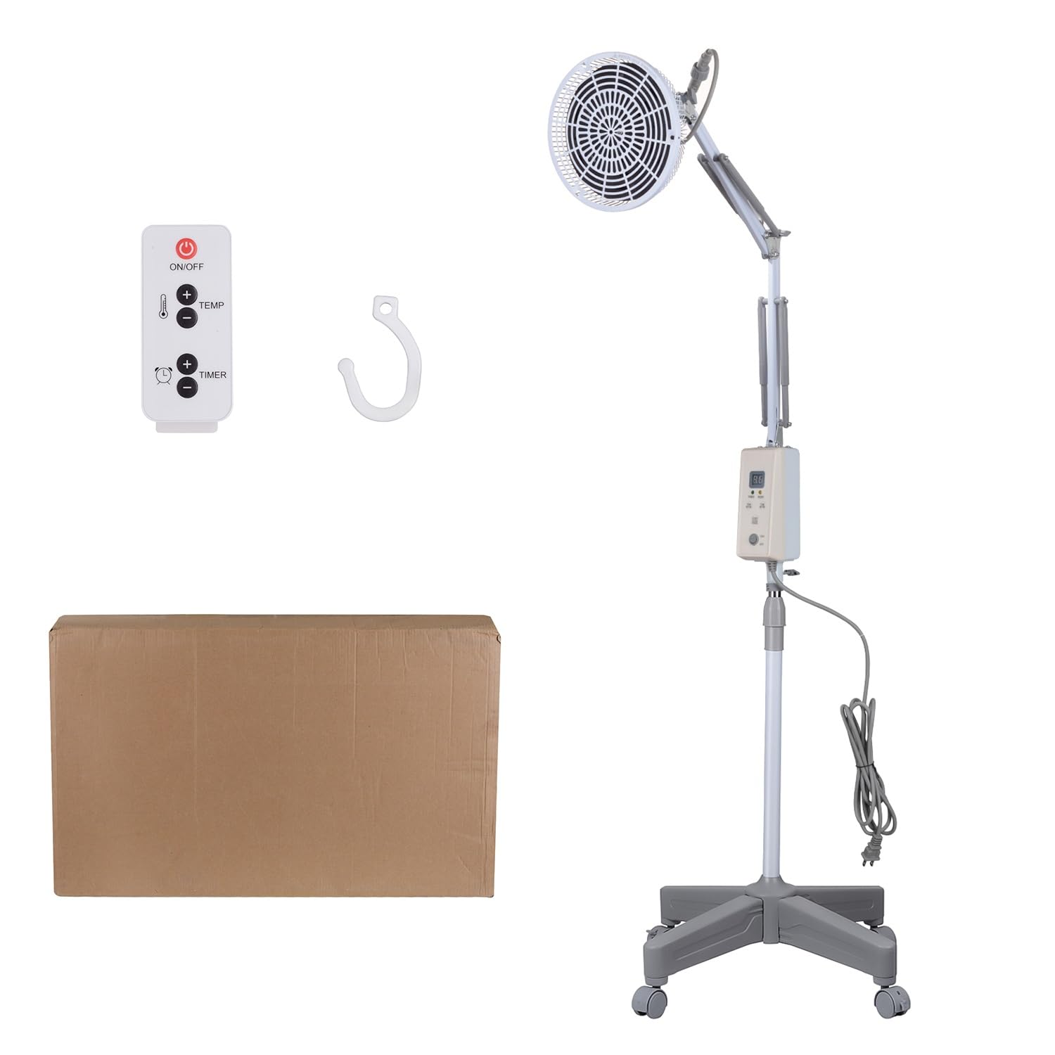 260W Digital Timmer Heat TDP Lamp,Mineral Heat Lamp Head Adjustable,Single Head Floor Standing Acupuncture Electromagnetic Heating Devic,Light Therapy Magnetic Lamp for Body Face