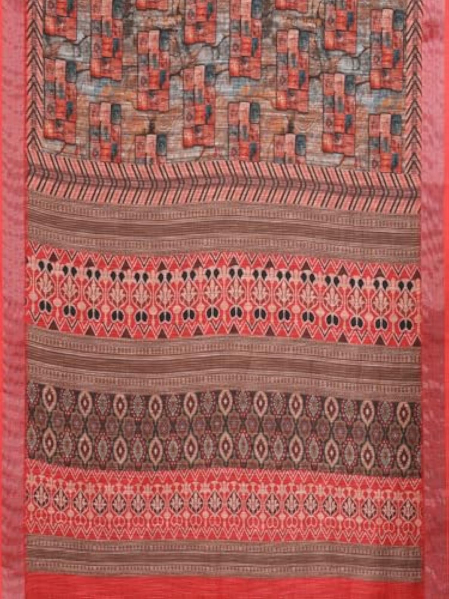 Women Digital Printed Linen Cotton Saree