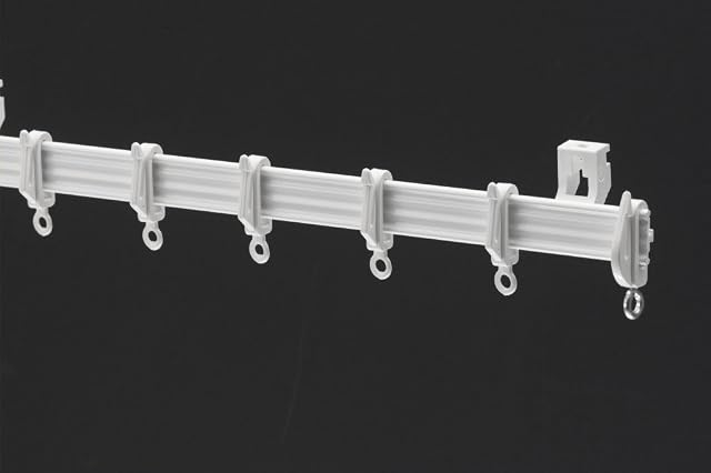 White Drape Curtain Track Plastic Brackets & Screws pack of 5