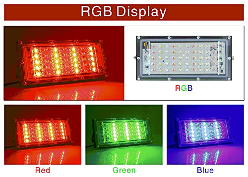 Image of MLD BL2059 50W Multi Color Changing Crystal Led RGB Flood Light with Remote Waterproof Brick Floodlights for Decoration Lights |Red, Green, Blue| 50 Watt | Pack of 6