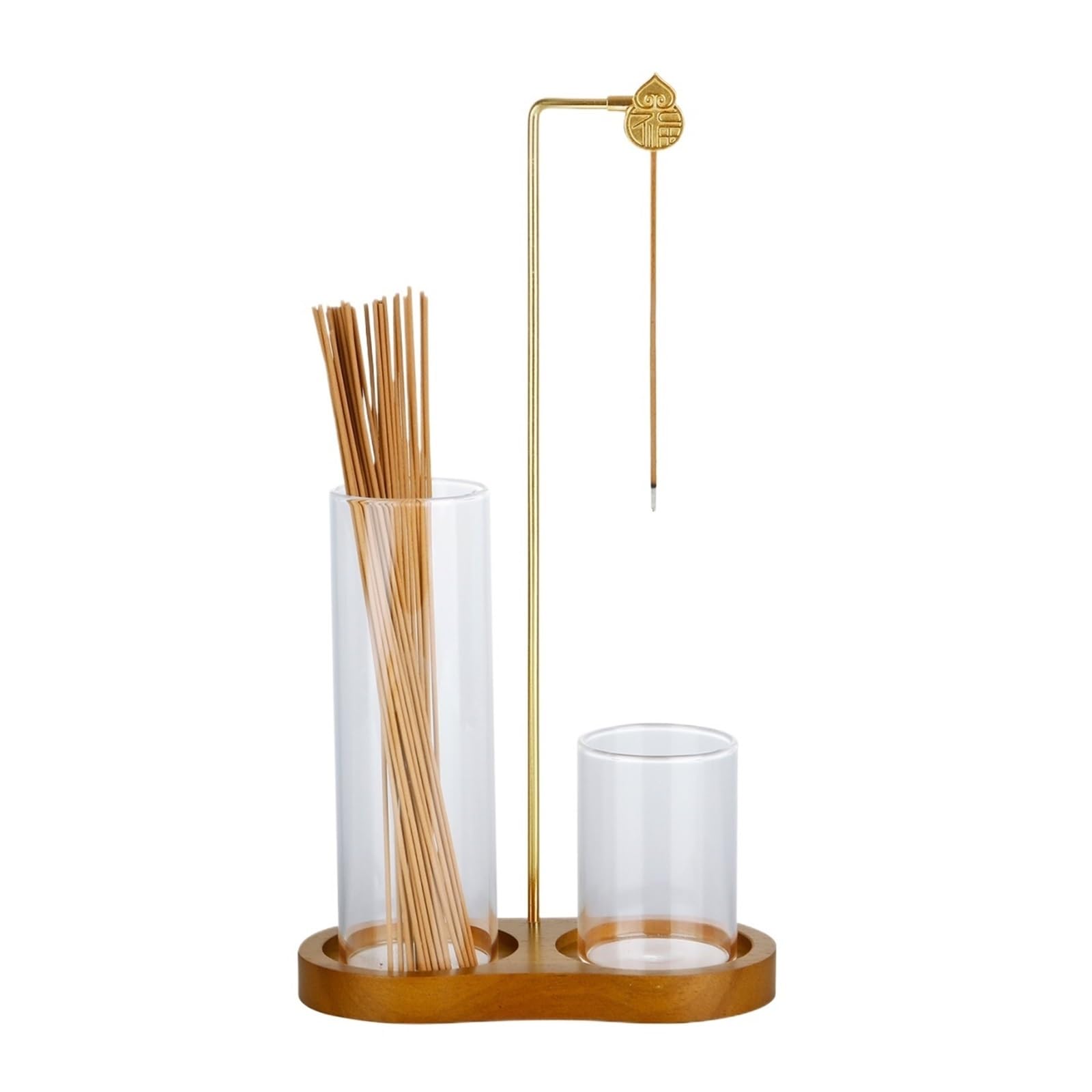 1Pcs Incense Holder for Sticks Anti-Ash Flying Burne with Metal Clip and Storage for Yoga Home Decor für Meditation/Yoga(Dark Base)