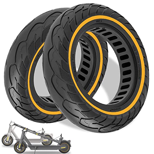 Pneu plein 10 pouces pour Ninebot Max G30 10x2.5 roue jaune de rechange anti-crevaison