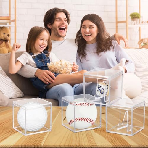 Image of 9 Pack Championship Ring Display Case Clear Acrylic Ring Case Display Box for Sports Baseball Basketball Softball Golf Single Ring Holder Stand, 2.16 Inch