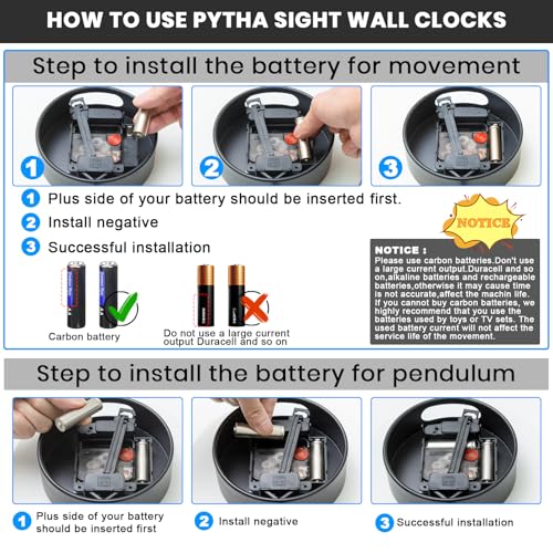 Reloj de Pared Moderno Pendulo Decorativo Grande 34.6x24 pulg miniatura 6