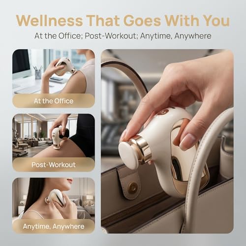 Image of Mini Massage Gun, Portable Deep Tissue Percussion Muscle Massager for Pain Relief, Quiet Handheld Device for Neck, Shoulder, Back, Leg, 4 Speeds & Long Battery Life, Travel-Friendly Gift