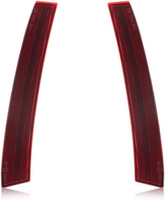 Rear Bumper Reflector Compatible with Hon-da Accord Coupe 2DR 2016-2017, [DOT Certified] [IP67 Waterproof] Rear Bumper Reflector Cover [No Bulbs], 2 PCS, Red Lens