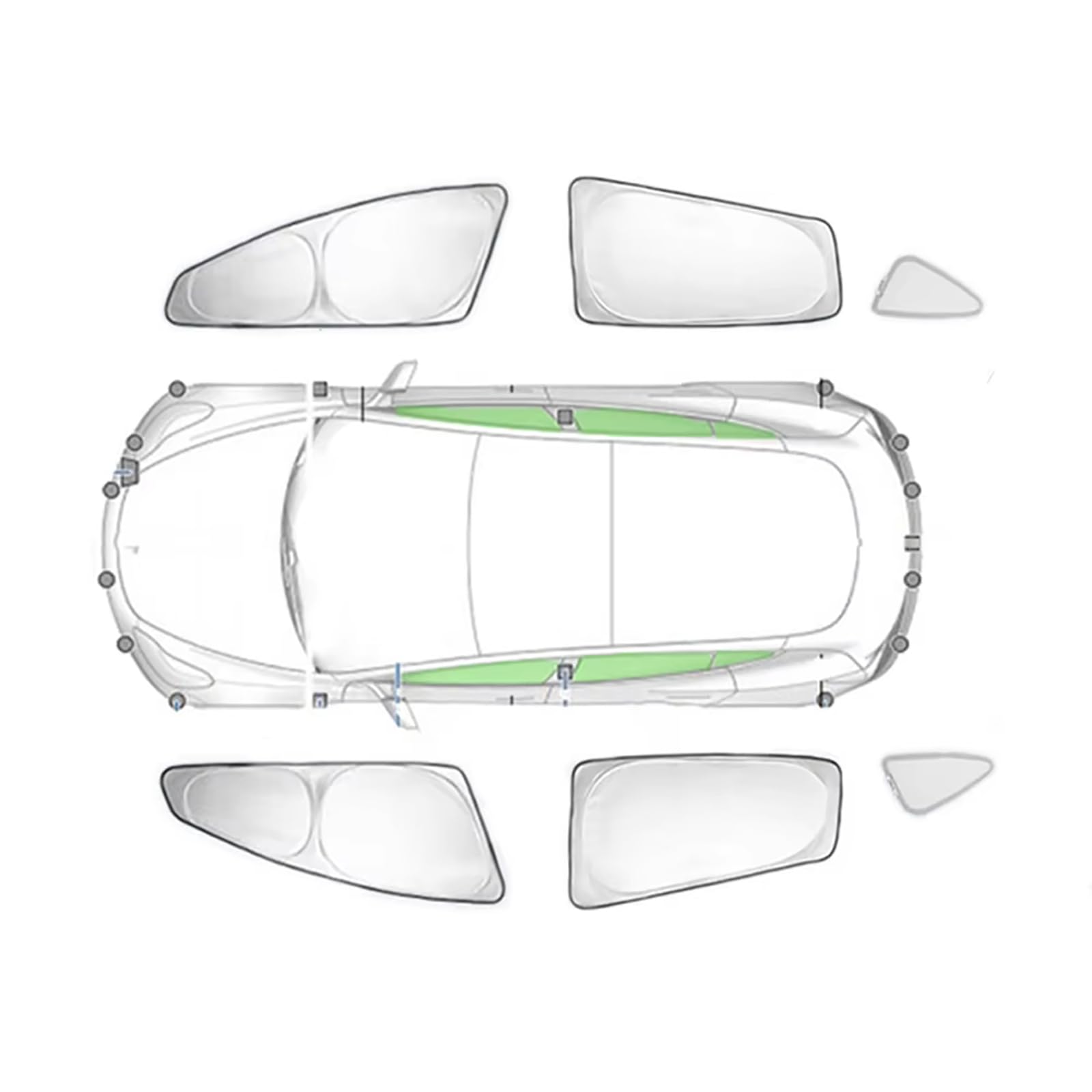 Car Window Shades for Toyota Fortuner 2006-2016,Privacy Sun Shade Set for Front Windshield Side and Rear Windows,Keep Your Car Cooler,Side 6PCS