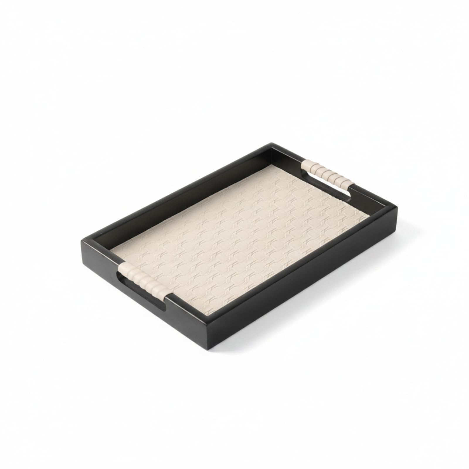 Bandeja Rectangular Beige Pequeña CAQYPVH con Bordes para Desayuno 1