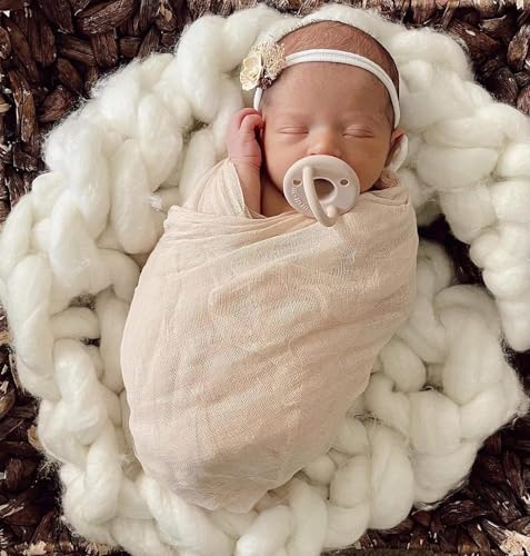 Image of Lee Lee and Me Newborn Pacifier 2-Pack - Powder & Blush - 100% Medical Grade Silicone Paci - Breast-Like Nipple for Natural Latch - Size 0-18 Months