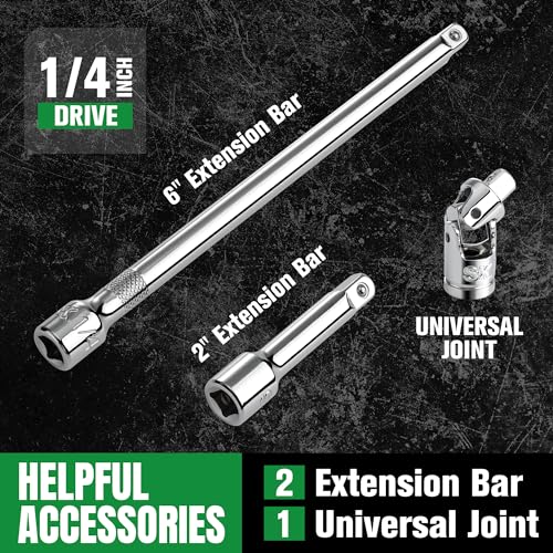 SK 1/4" Drive Socket Set with 216-P Ratchet, 50-Piece, SAE & Metric Sockets by SK - Image 5