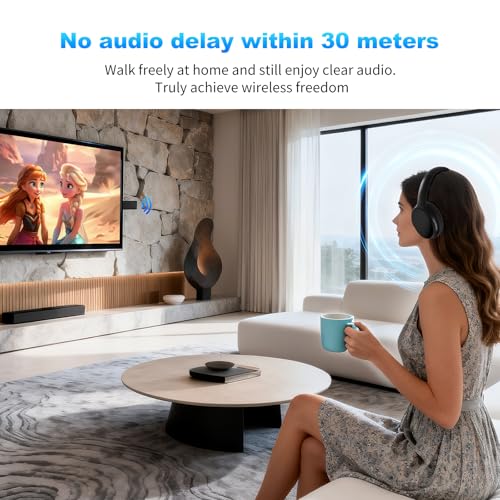 Image of Wireless Headphones for TV Watching, Over Ear TV Headphones Wireless with USB Transmitter, Plug & Play, No Audio Delay, 20+ Hours, Louder and Clearer for Seniors