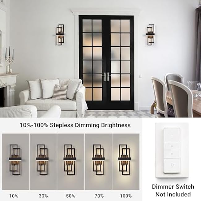 LamQee Modern Outdoor Wall Lights 20 inch Dual Rectangle 12W Black