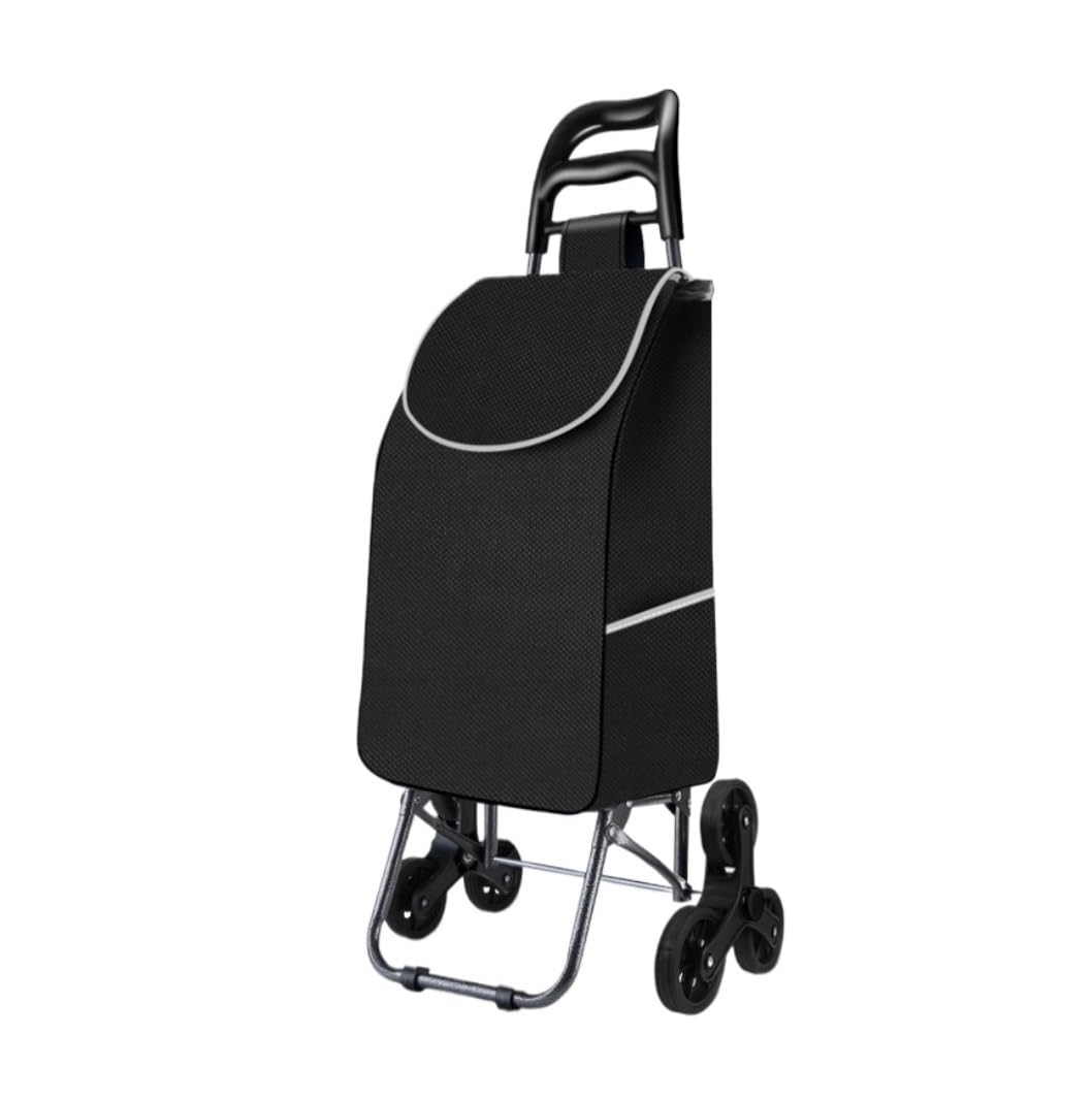shopping trolleys. 6 Wheels Stair Climbing Trolley Bag Detachable 45L Large Travel Picnic Camping Grocery(Black)
