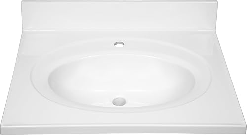 Miniatura 28 de Top de tocador de mármol cultivado de 49 pulgadas con protector contra salpicaduras, paquete mejorado, blanco - Design House, 554634