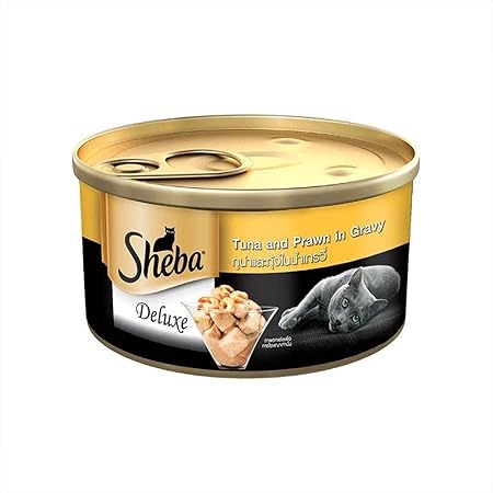 Sheba Tuna Fillets and Prawns in Gravy Adult Wet Cat Food (All Breeds of Cats) - 85gm - Pack of 12 (Pack of 12)