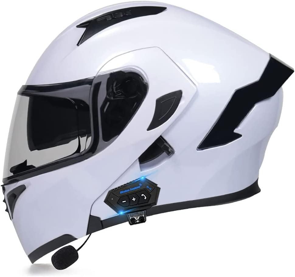 Casque de moto modulable Bluetooth XL avec doublure amovible et ventilation