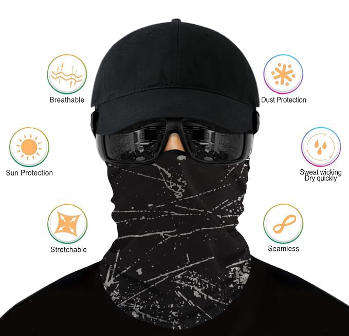 Image of 6-Pack Balaclava Face Mask for Men & Women - UV Protection Neck Gaiter, Multi-Use Cycling Mask & Breathable Headband