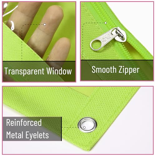 Image of Mr. Pen- Pencil Pouch for 3 Ring Binder, 2 Pack, 10 inchx6.75 inch, Smooth Zipper | Clear Window, Large Capacity Pencil Case with 3 Reinforced Grommets for School, Office, Supplies Storage | Clear Window, Large Capacity Pencil Case with 3 Reinforced Grommets for School, Office, Supplies Storage