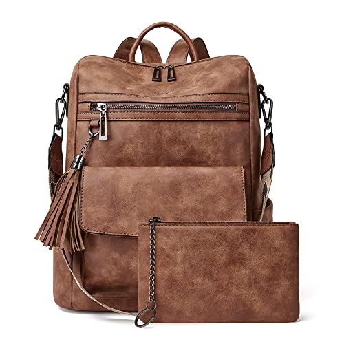 Shrrie Backpack Purse for Women Fashion Purse Backpack Satchel Travel Leather Backpack Shoulder Bag with Wristlet