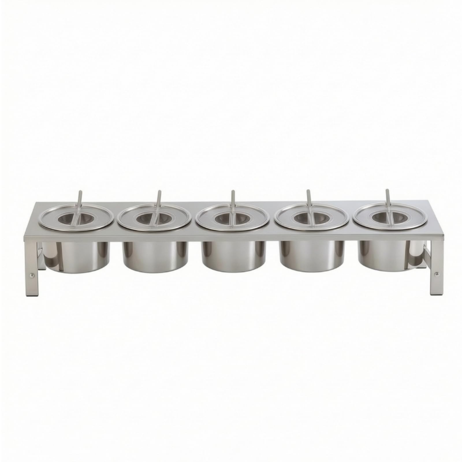 Colcolo Station à Condiments Distributeur Organisateur Plateau Bac Support Acier Inoxydable 304 avec Cuillères Deux Inserts Grande Capacité Incliné Compact, style to 4