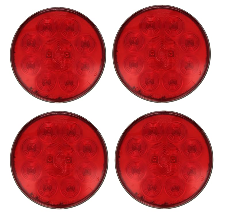 Belgrade Parts & Service, Inc. Grote 53252 - SuperNova® 4" 10-Diode Pattern LED Stop Tail Turn Lights- Hermetic lens-to-housing seal - Value Pack of 4