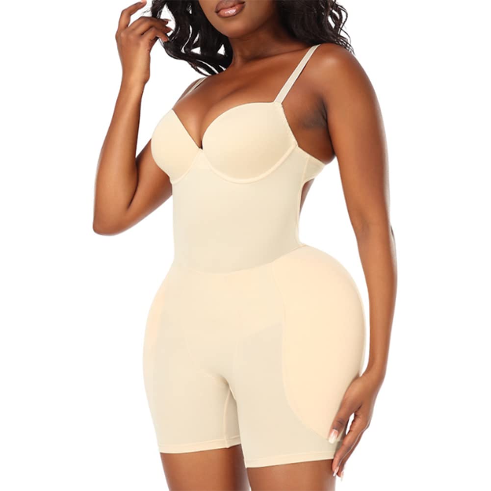 Donna Snellente Intimo Modellante Intimo Contenitivo Shaping Shapewear Modellante Alta Compressione Bodysuit con 2 Cuscinetti Rimovibilis Push Up Glutei