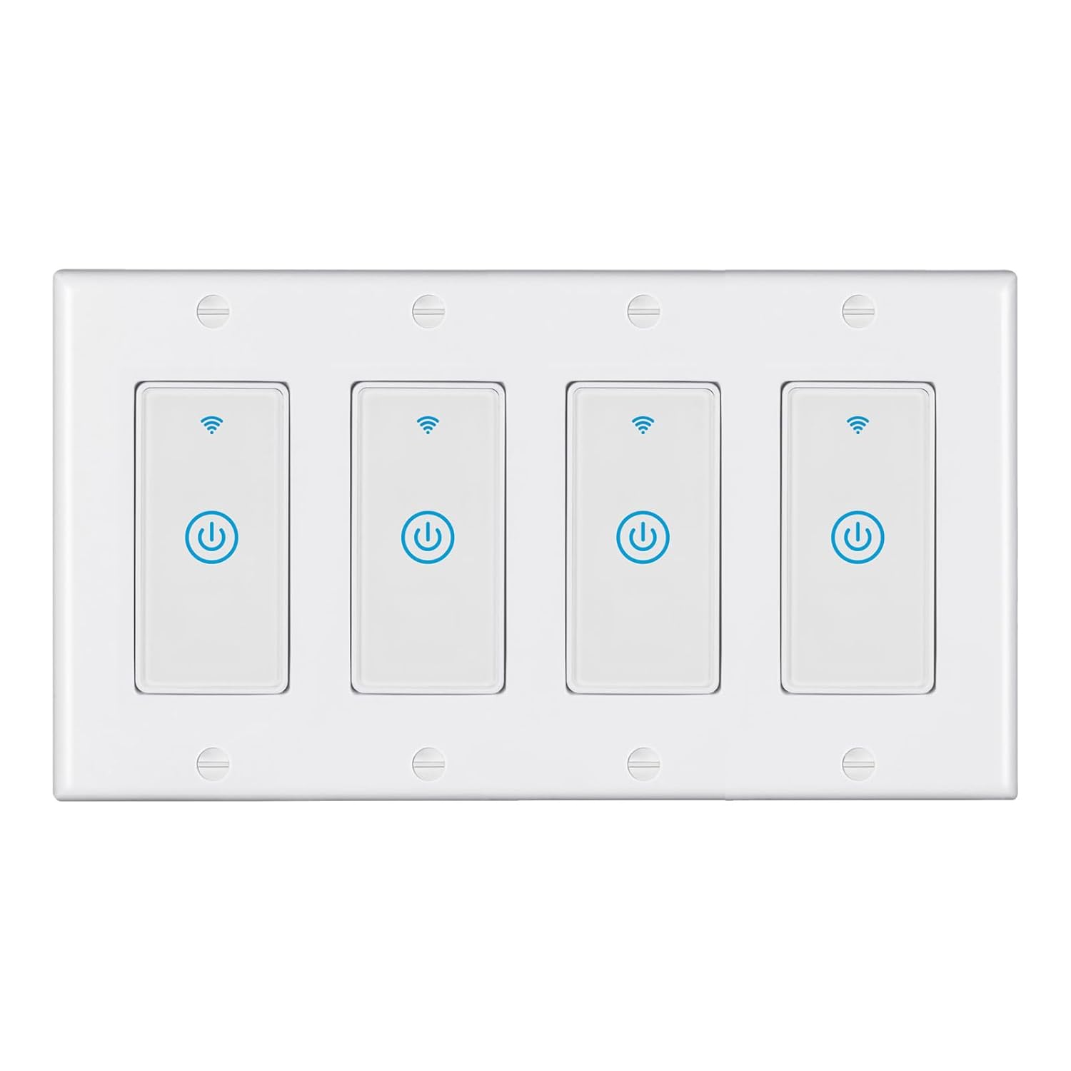 Smart WiFi Switch 4 Pole, Touch, White, ON-AUTOMATIC-ON, Compatible with Alexa