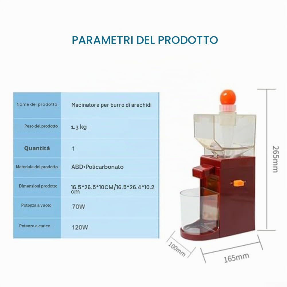 Yuanpgky Moulin à noix e macinino per burro di arachidi, macchina in plastica per pasta liscia di noci di cocco, mandorle, nocciole, noci e girasole (regolamento europeo)