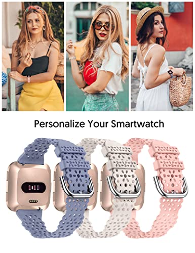 TOYOUTHS 3 Pack Lace Silicone Straps Compatible with Fitbit Versa/Fitbit Versa 2 - Image 3