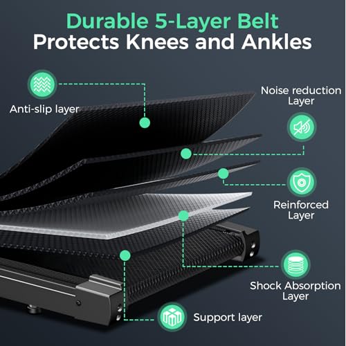 Image of Foldable Treadmills for Home, 3.0HP Walking pad Treadmill with Handle Bar, Portable Electric Treadmill with Handles, 12 Preset Programs, LED Display and 300 lbs Capacity