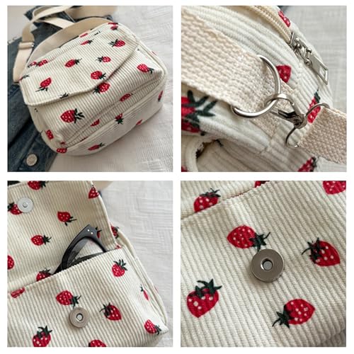 Image of Kawaii Purse Crossbody Bag Kawaii Wallet Kawaii Crossbody Bag Kawaii Corduroy Purse for Women (Beige)